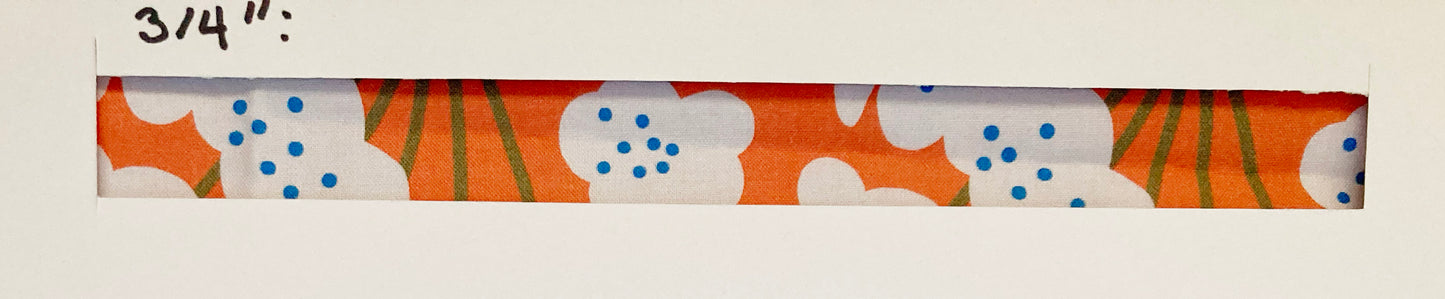 White Flowers on Orange Martingale