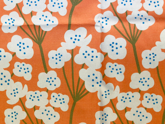 White Flowers on Orange Martingale